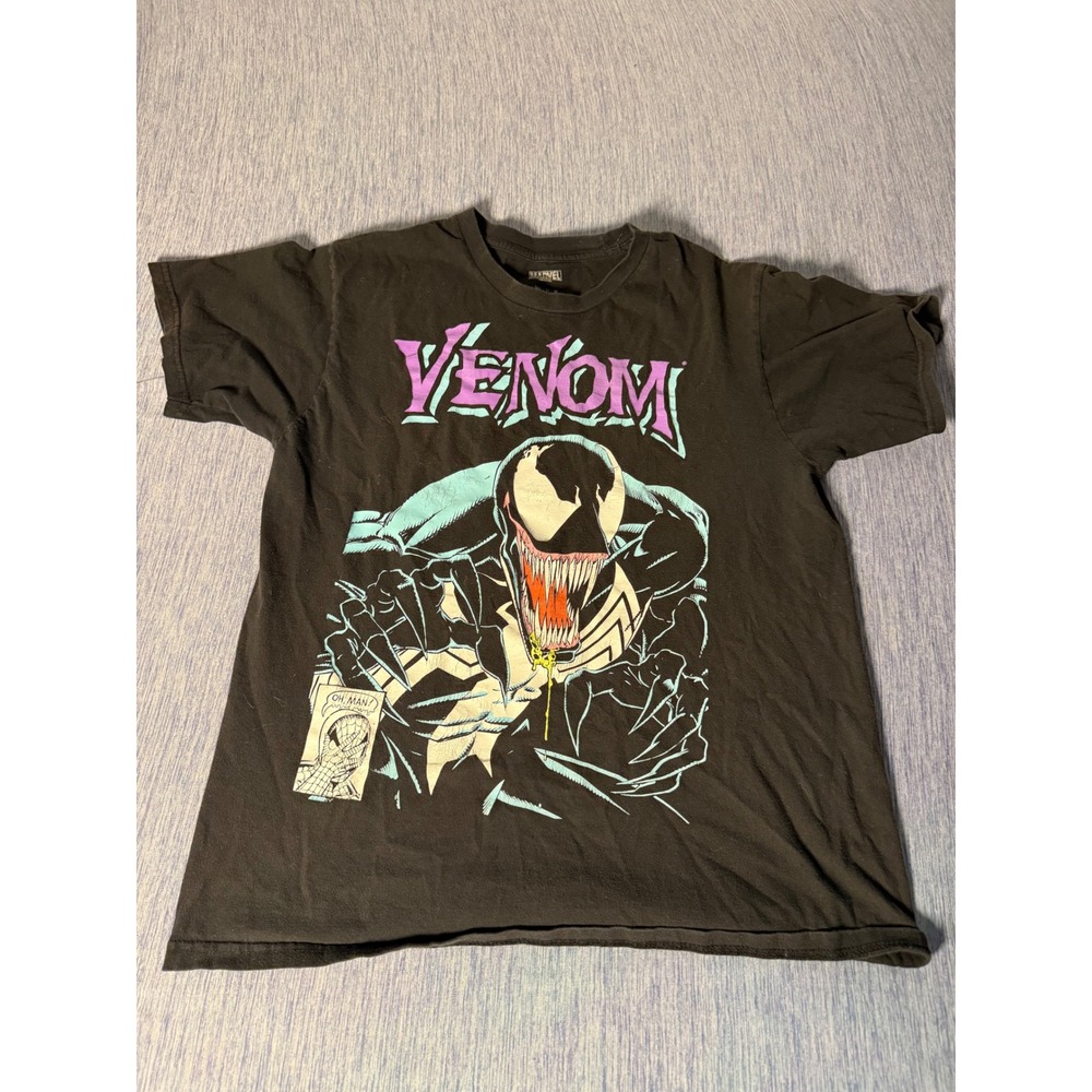 Marvel Venom Graphic T-Shirt Mens Medium Black Mad Engine Comic Book Tee
